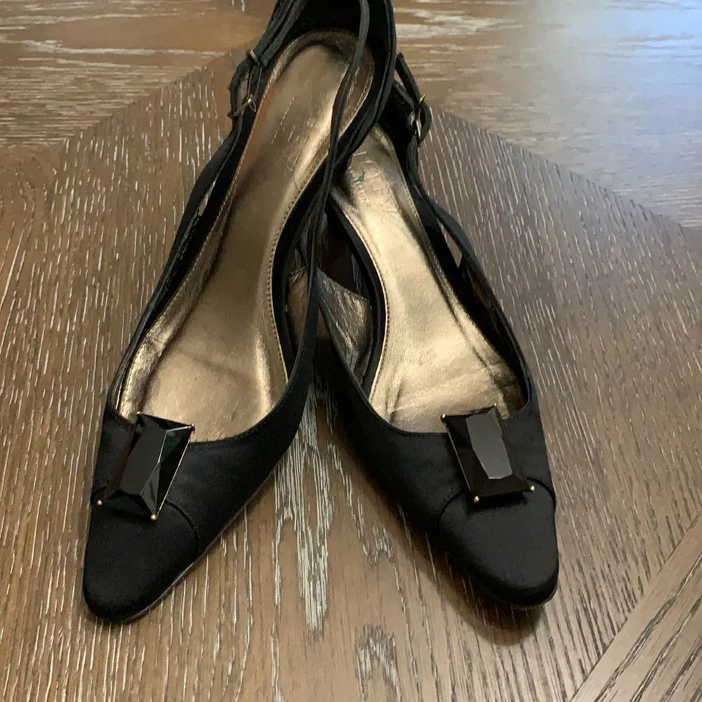 J. Crew Collection cloth jewel pointed sling back pump heel Size 6